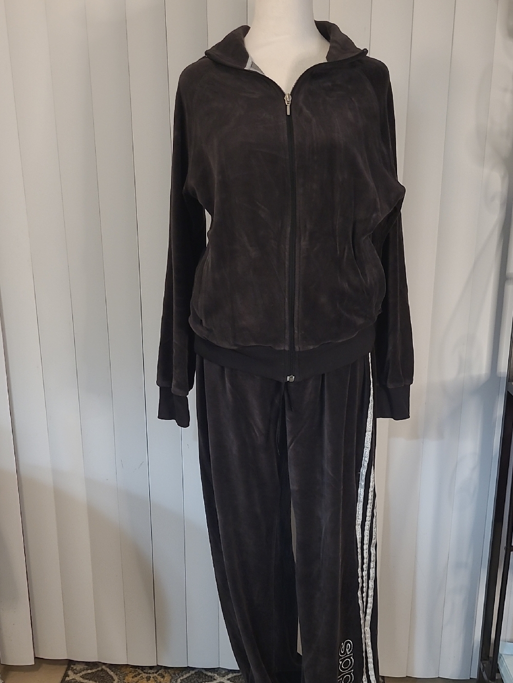 Vtg Adidas Velour Track Suit